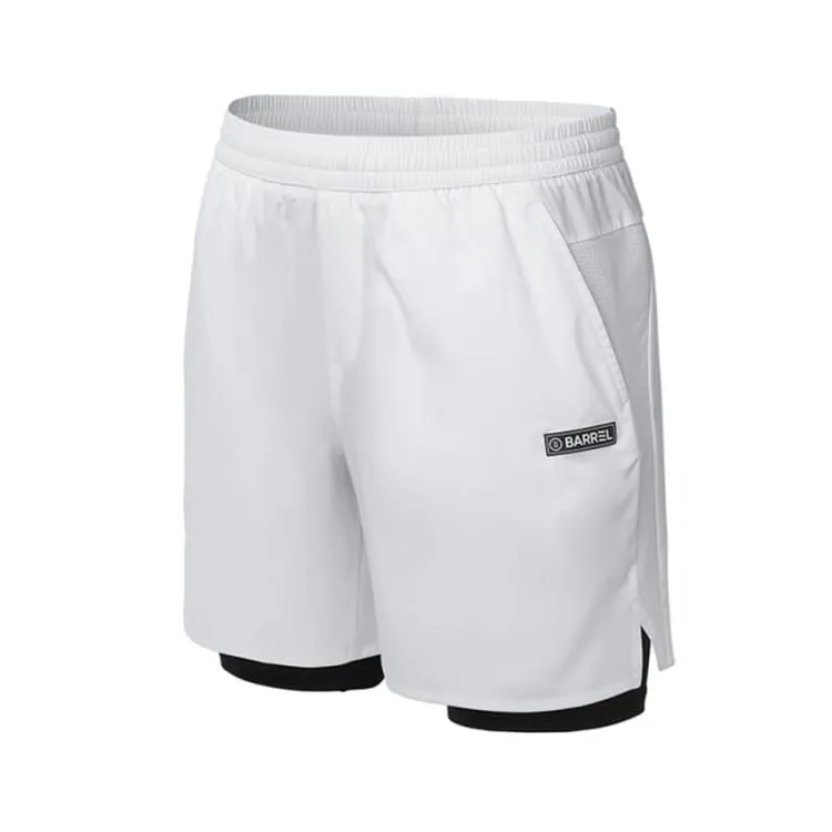 Barrel Men Essential Half Leggings Shorts-WHITE