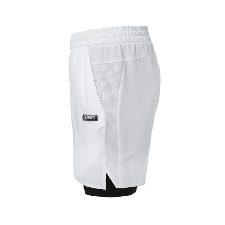 Barrel Men Essential Half Leggings Shorts-WHITE