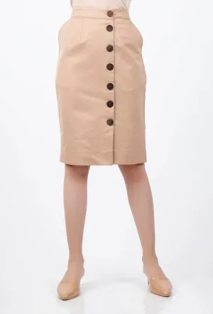 Beige gabardine formal skirt