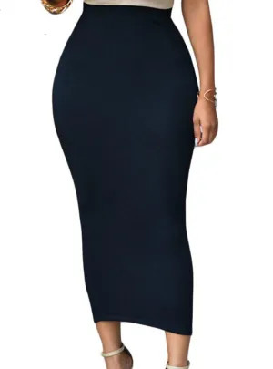 Bodycon Long Skirt Black High Waist Tight Maxi Skirts