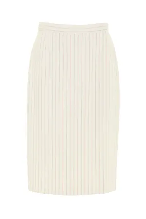 Busy Clothing Womens Lemon Yellow Cream Stripe Pencil Skirt