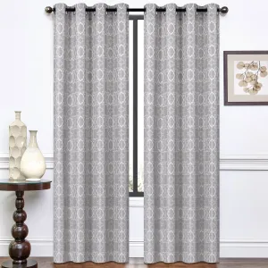 Chelsea - Silver Grey Jacquard Grommet Panels | 52x84" | Set of 2