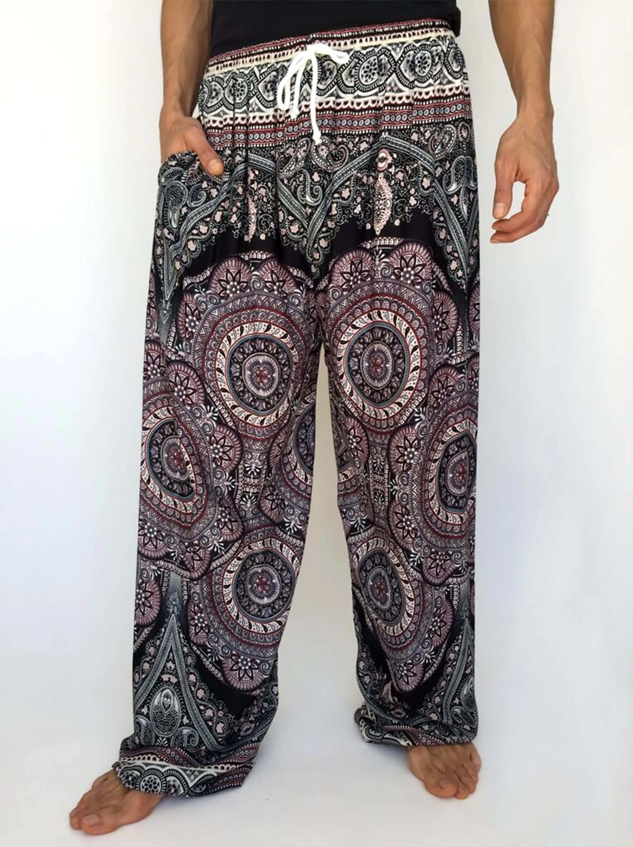 Drawstring Hippie pants with Mandala pattern