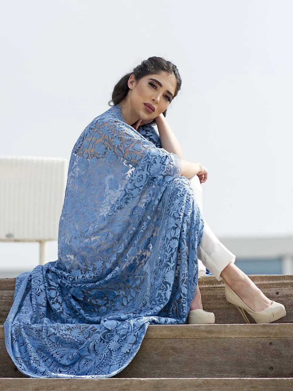 Embroidered Caftan Dress