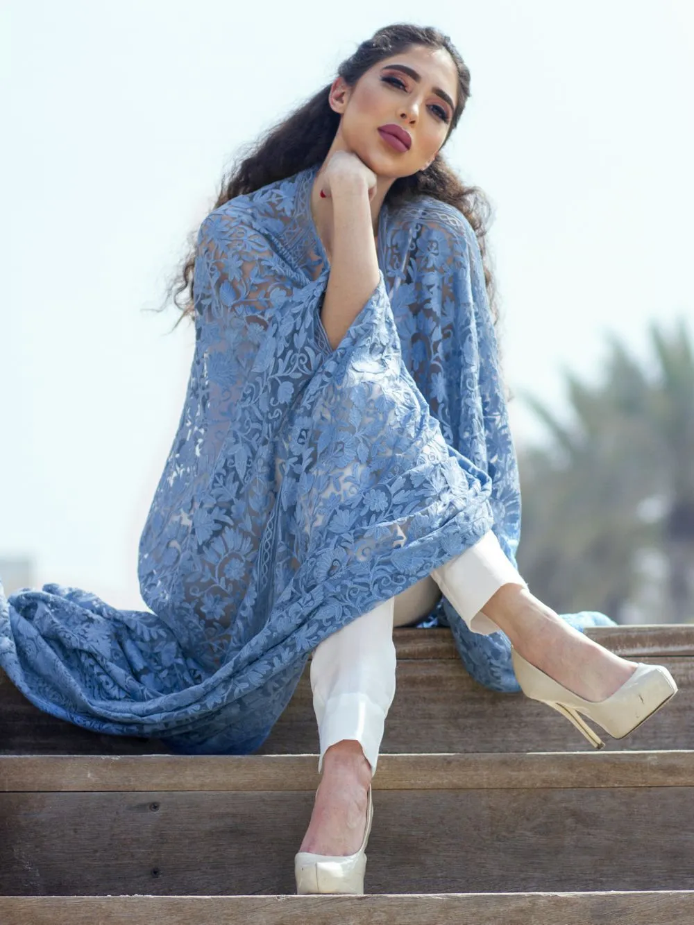 Embroidered Caftan Dress