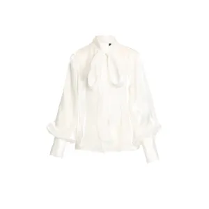 Flawless Fine Organza Bowtie Blouse