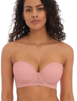 Freya Tailored Underwire Strapless Molded Bra, Ash Rose | Pink Strapless Bra by Freya