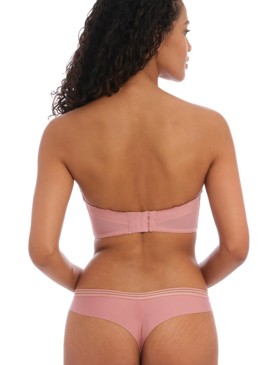 Freya Tailored Underwire Strapless Molded Bra, Ash Rose | Pink Strapless Bra by Freya