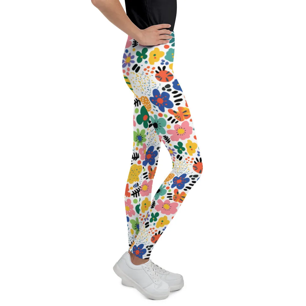 Girls Playful Flowers Leggings