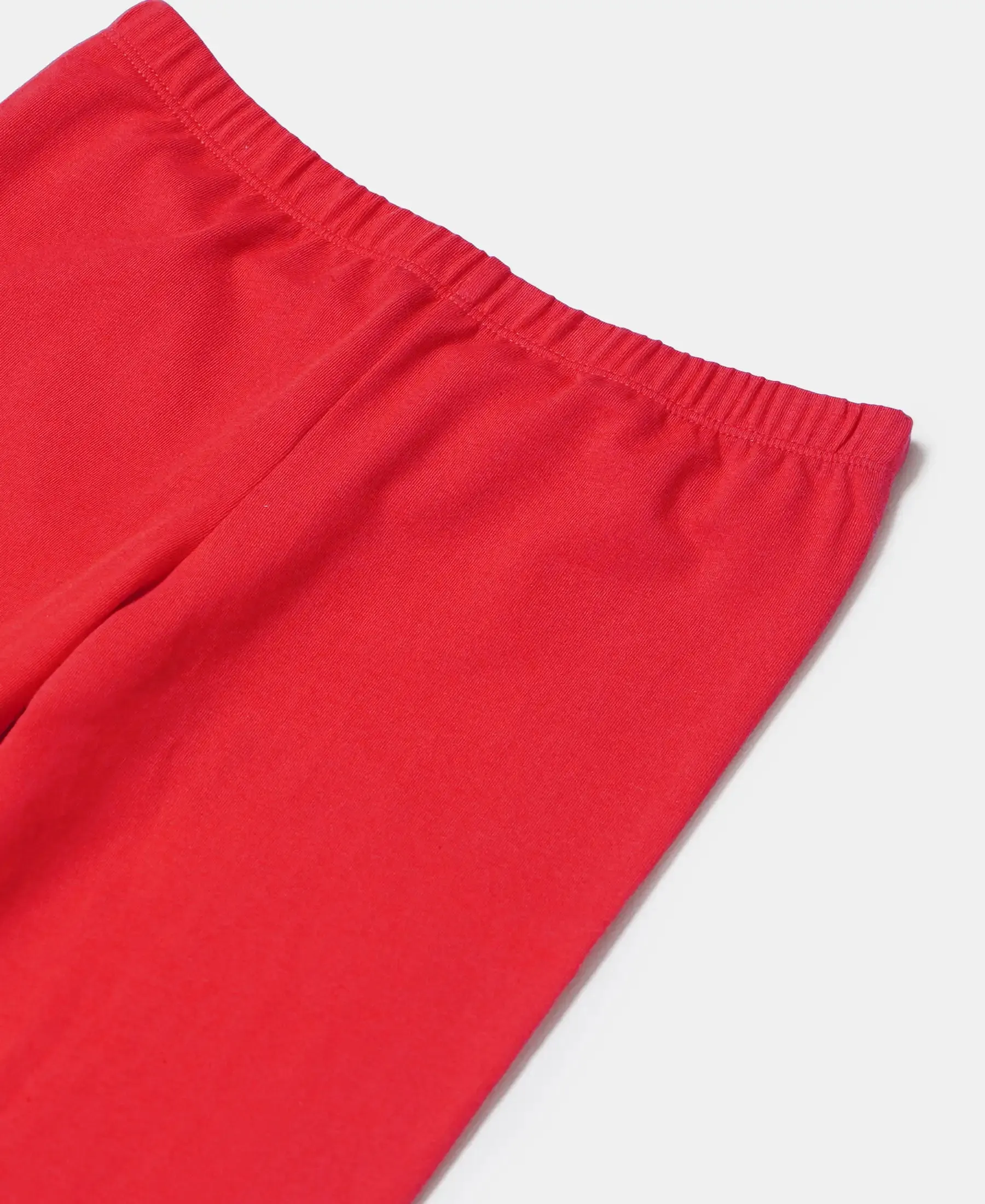 Girl's Super Combed Cotton Elastane Stretch Leggings - Rio Red