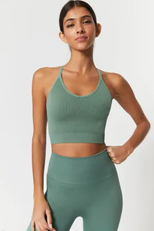 Icon T-Back Sports Bra, Sage