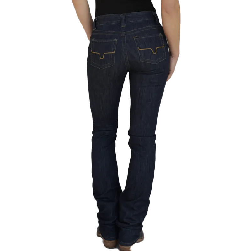 Kimes Ranch Women's Betty Blue Denim Mid Rise Boot Cut Jean