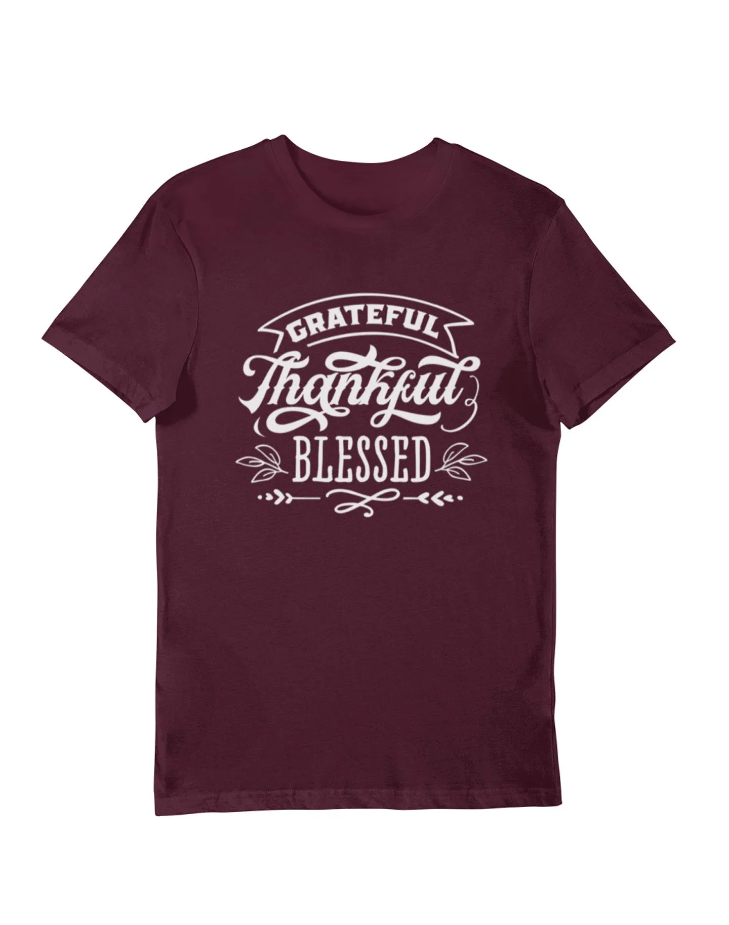 Maroon "Grateful Thankful Blessed" Graphic Tee