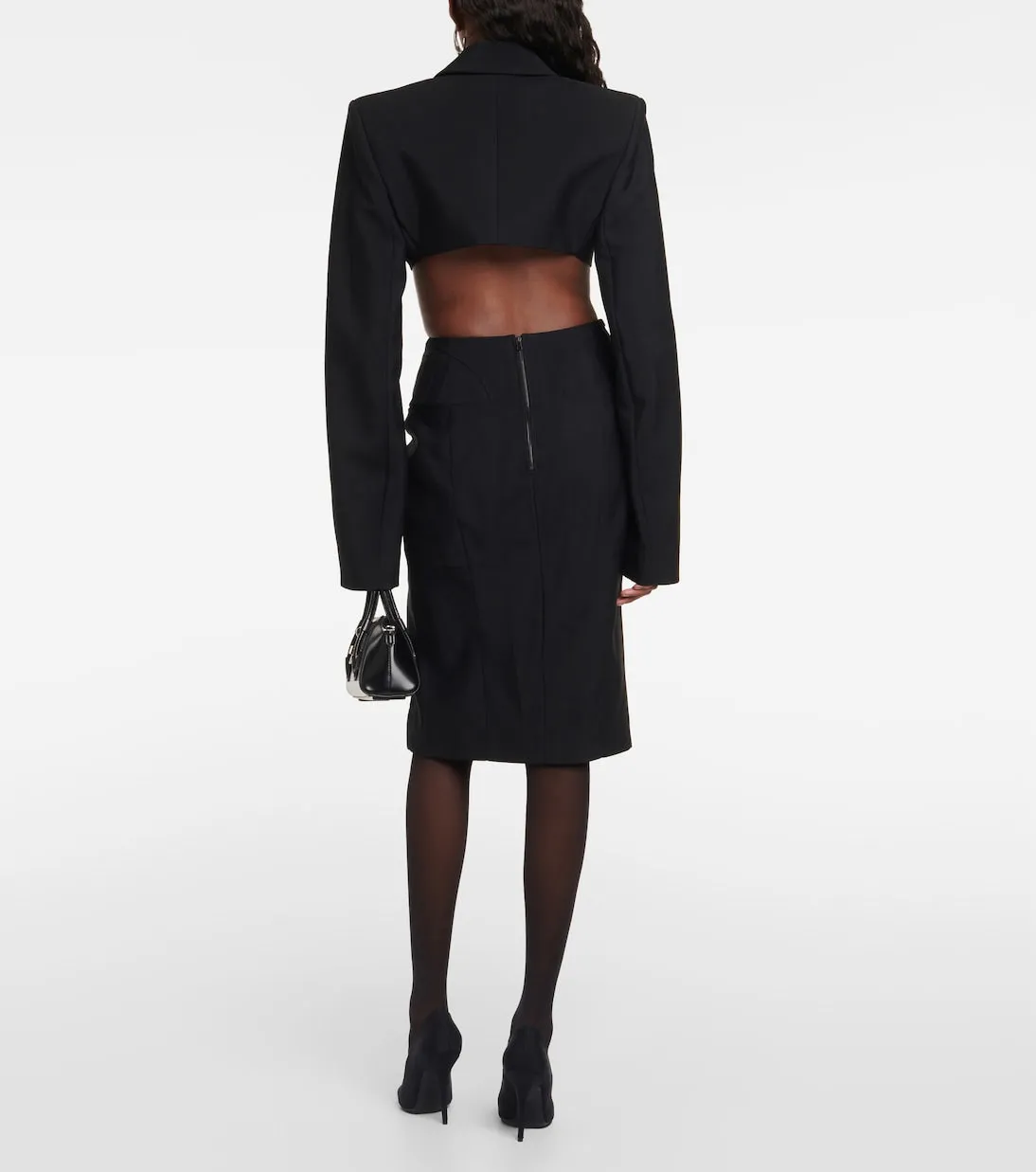 Mugler High Waist Pencil Skirt, Black