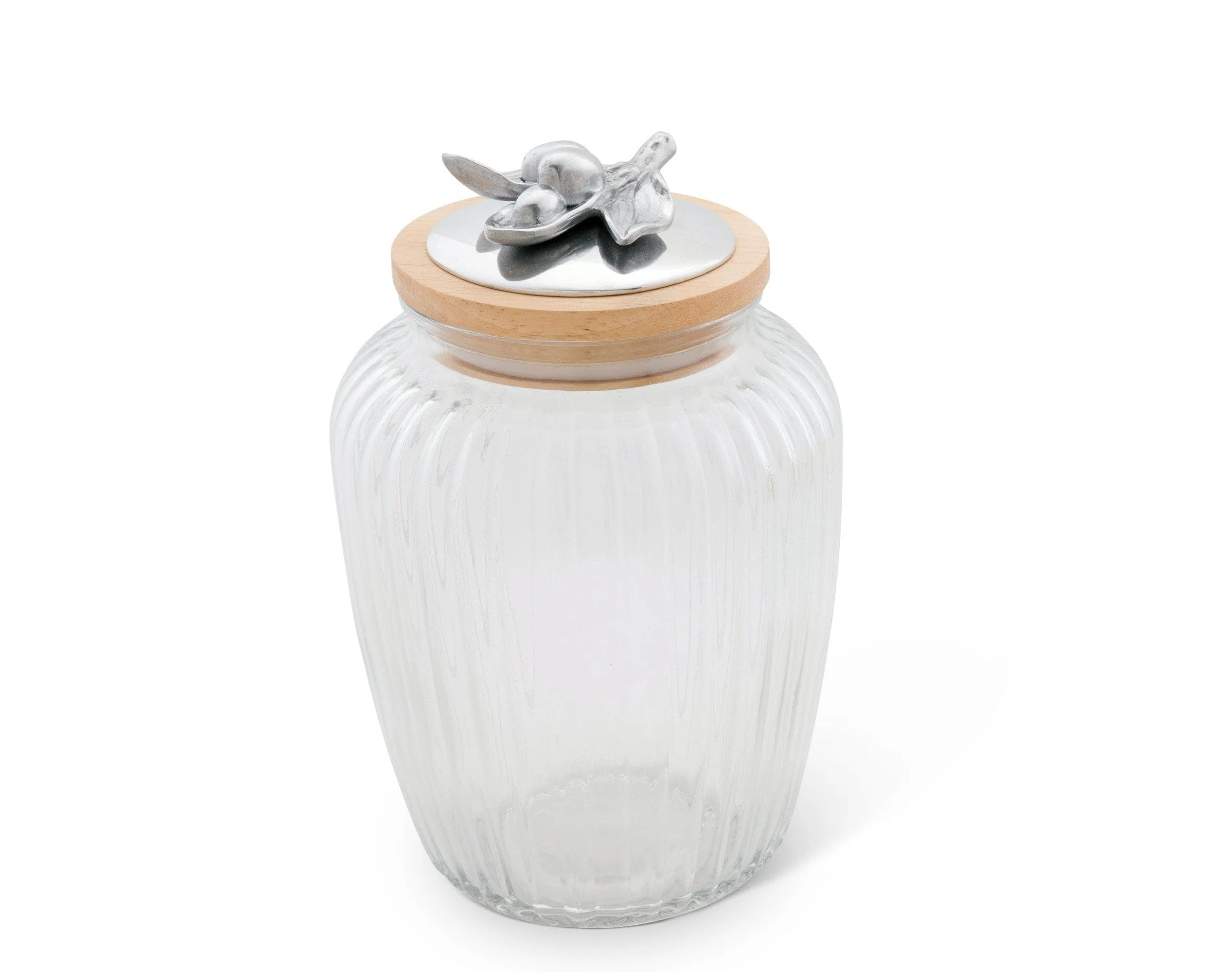 Olive Glass Canister