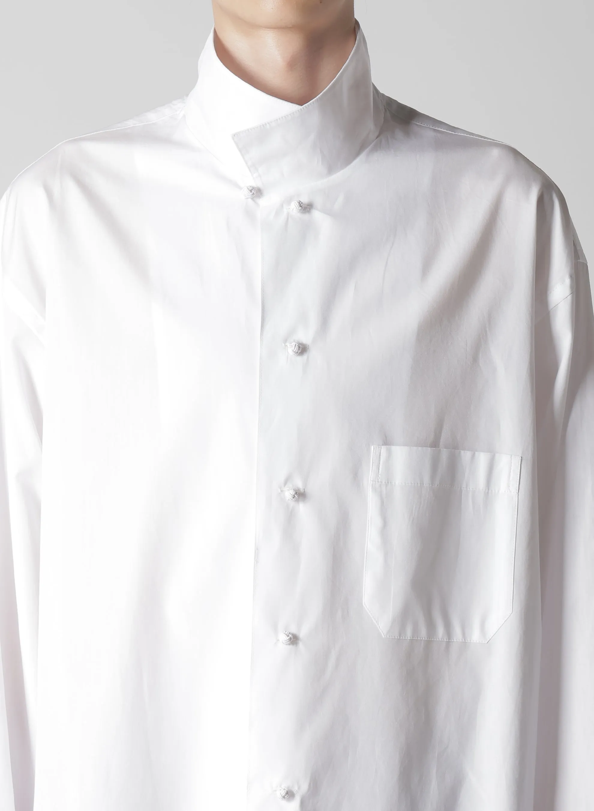 P・100/2 BROAD KNOT BUTTONS OPEN COLLAR SHIRT