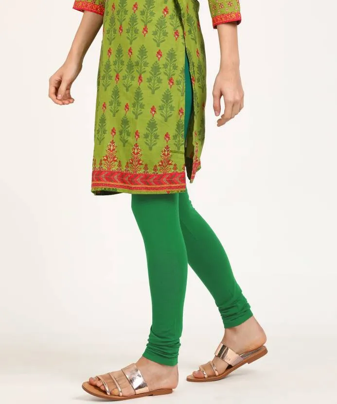 Rupa Softline churidar Green Cotton Leggings for ladies