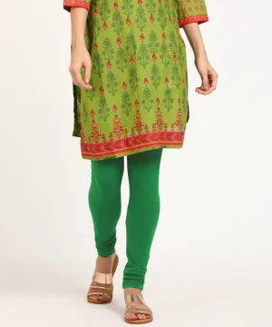 Rupa Softline churidar Green Cotton Leggings for ladies