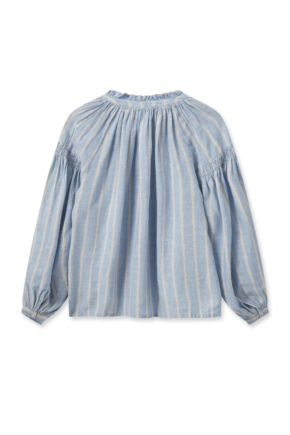 SAFI STRIPED LINEN SHIRT BLUE