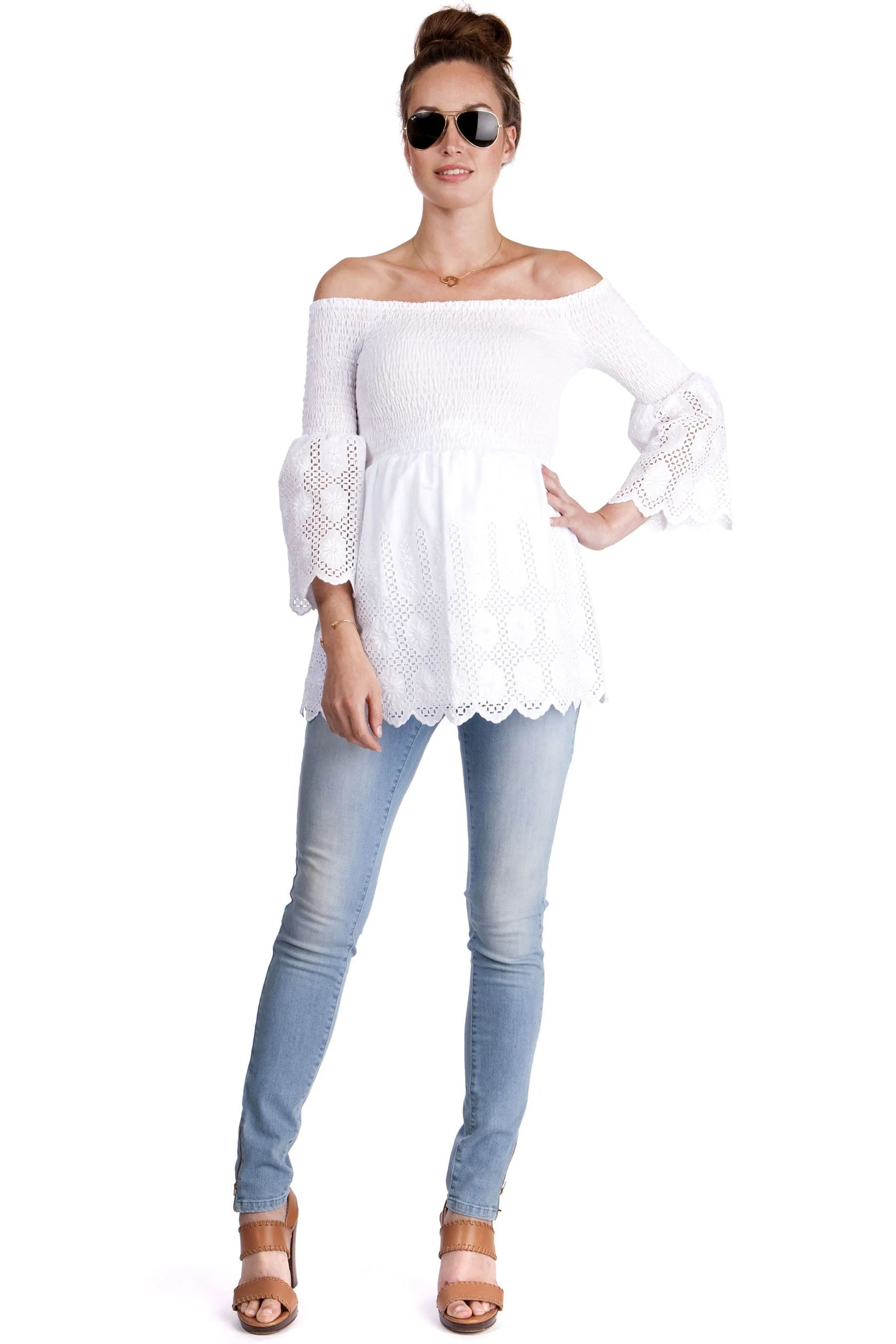 Seraphine Arlen Off Shoulder Maternity Top