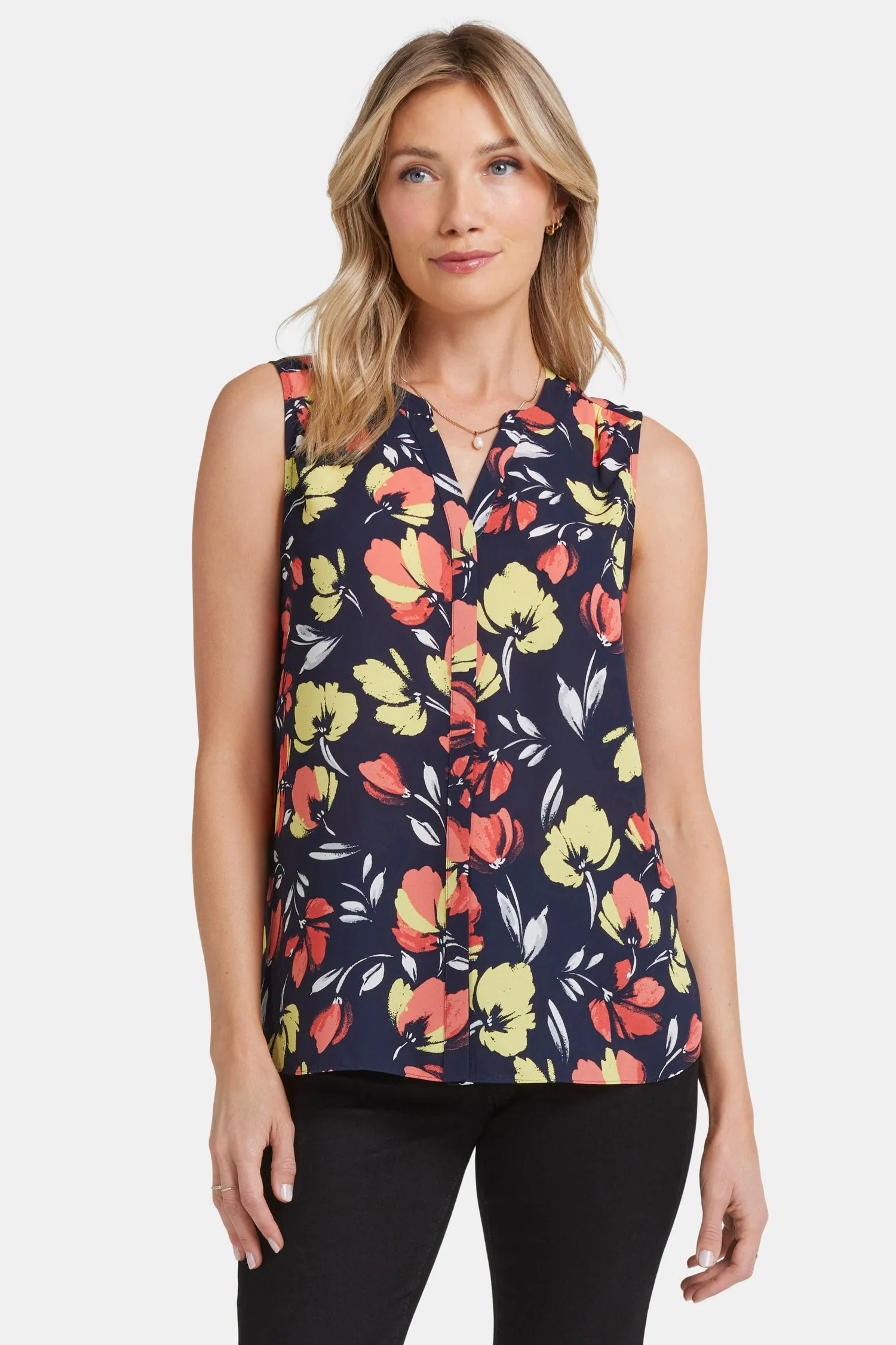 Sleeveless Pintuck Blouse  - Isla Blooms