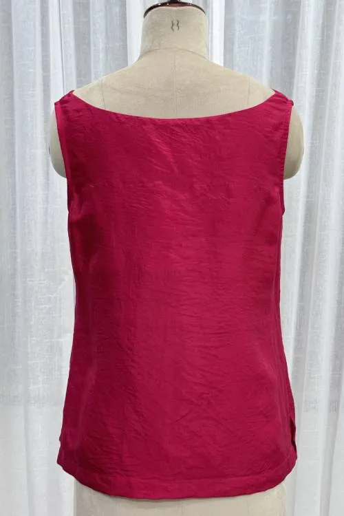 Sleevless blouse with cowl neck- Zenobia Ruby