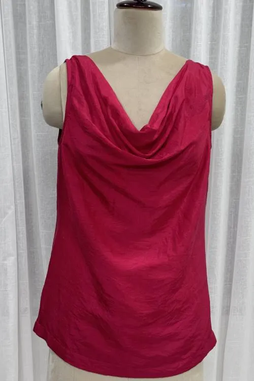 Sleevless blouse with cowl neck- Zenobia Ruby