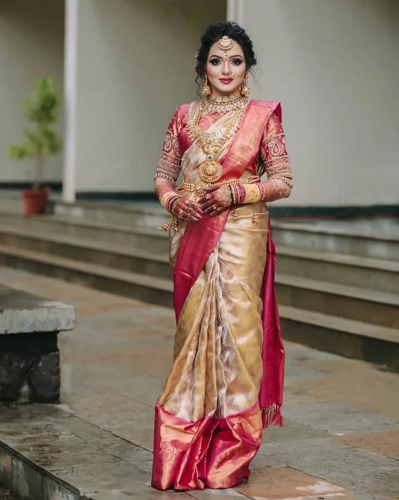 Sophisticated Beige Soft Silk Saree With Angelic Blouse Piece