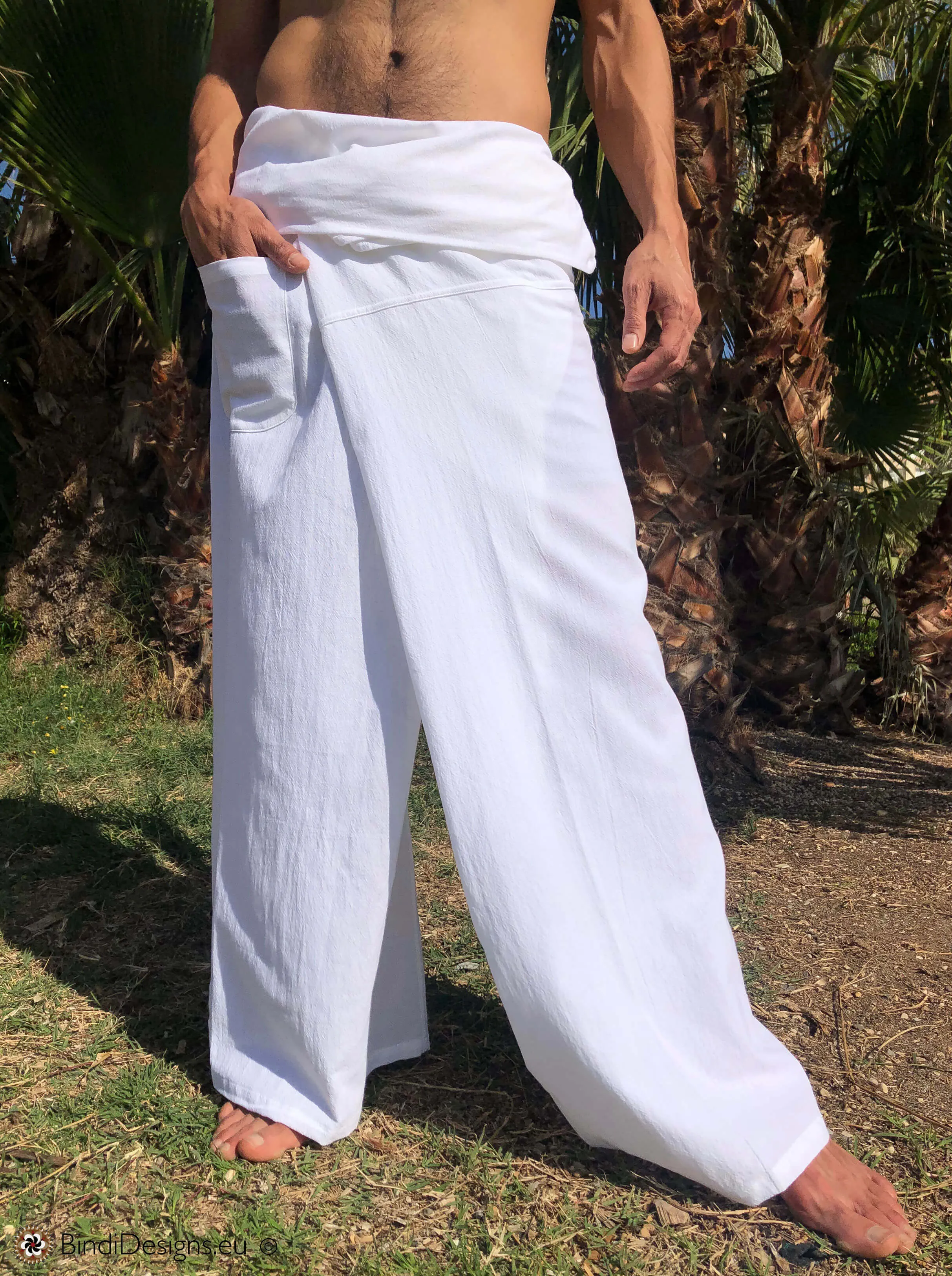 Thai Fisherman Pants Light Cotton White