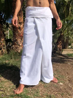 Thai Fisherman Pants Light Cotton White