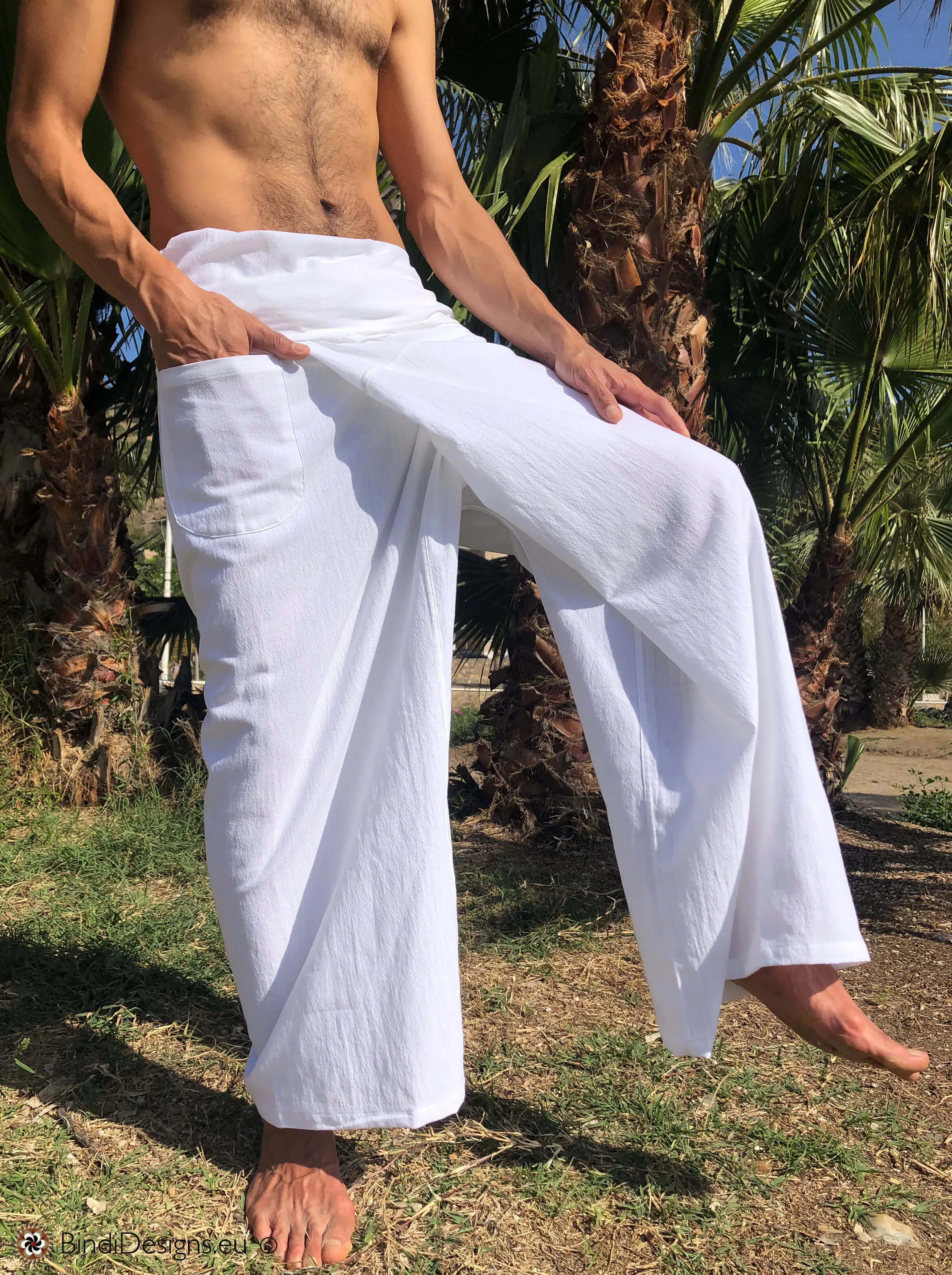 Thai Fisherman Pants Light Cotton White