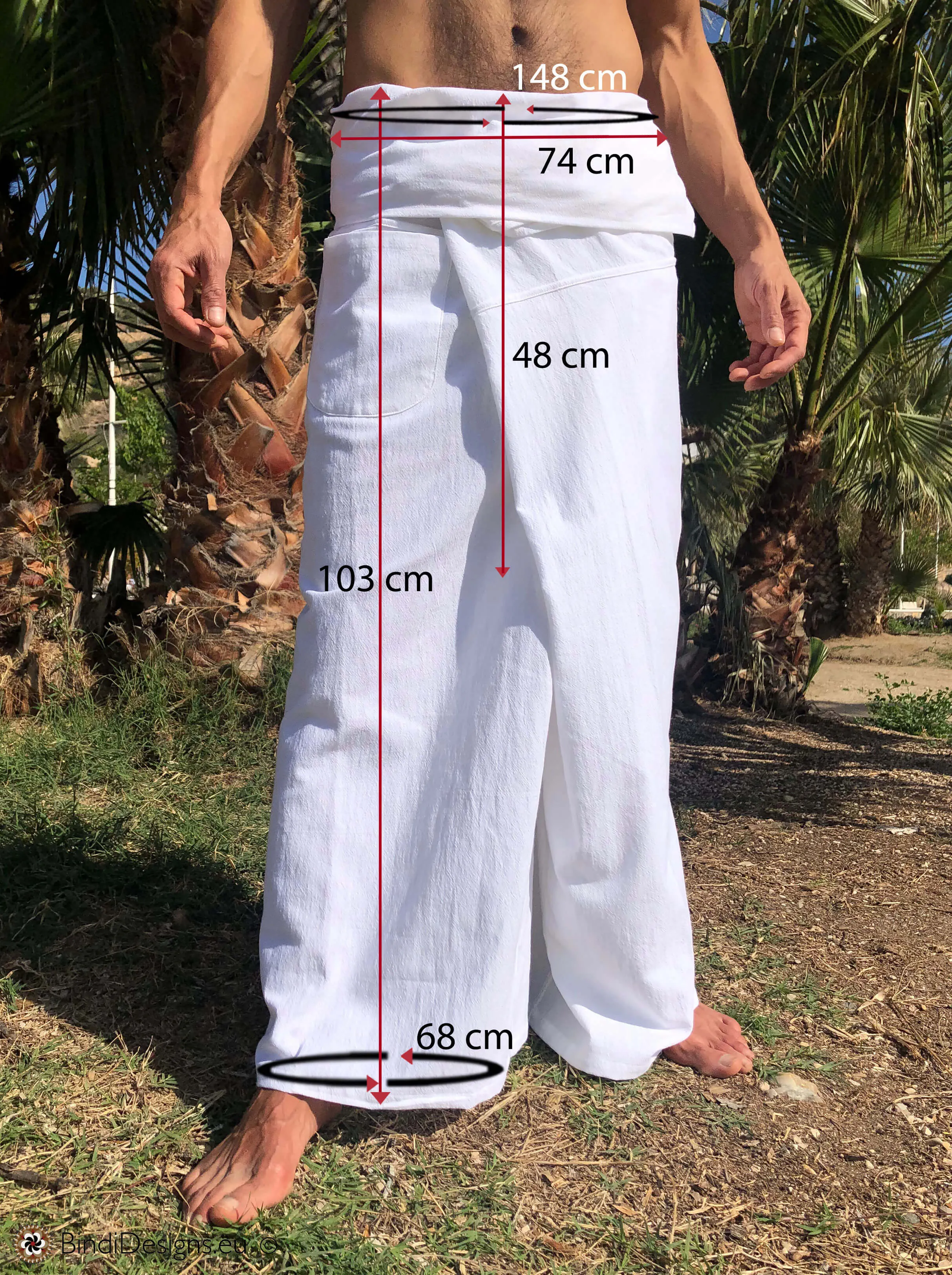 Thai Fisherman Pants Light Cotton White