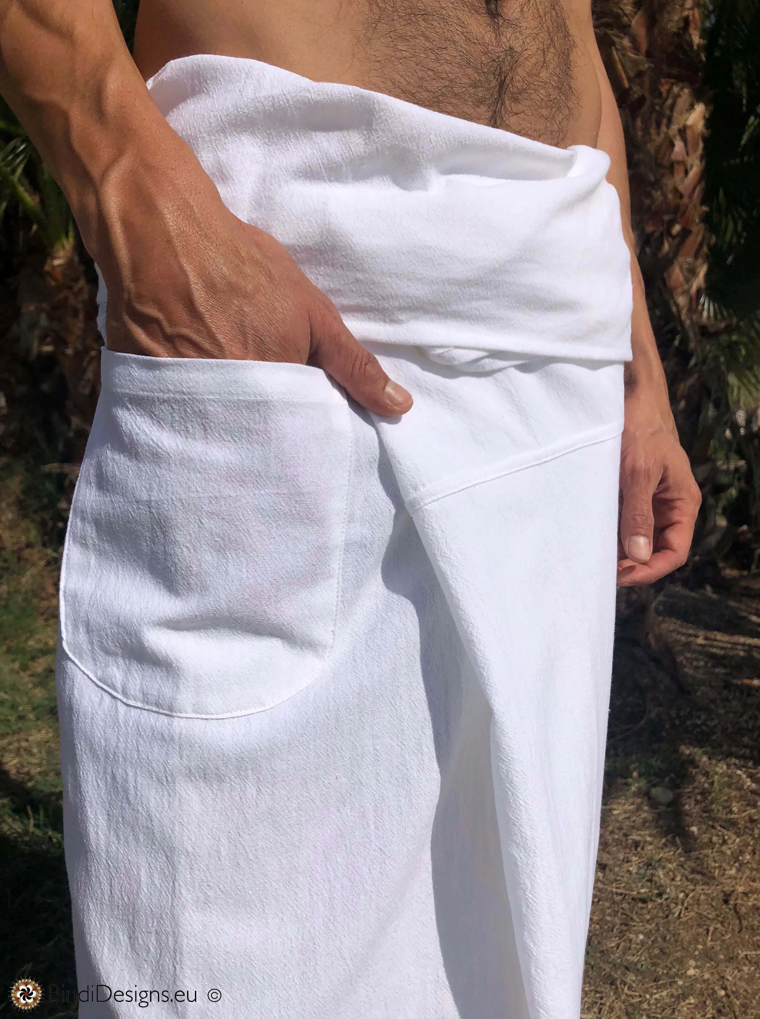 Thai Fisherman Pants Light Cotton White